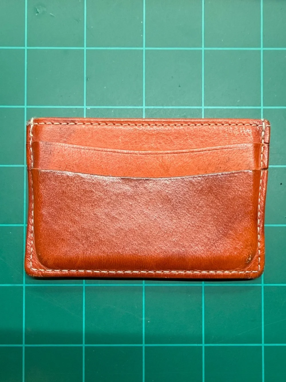 J. Crew Burnt Orange Leather Card Sleeve